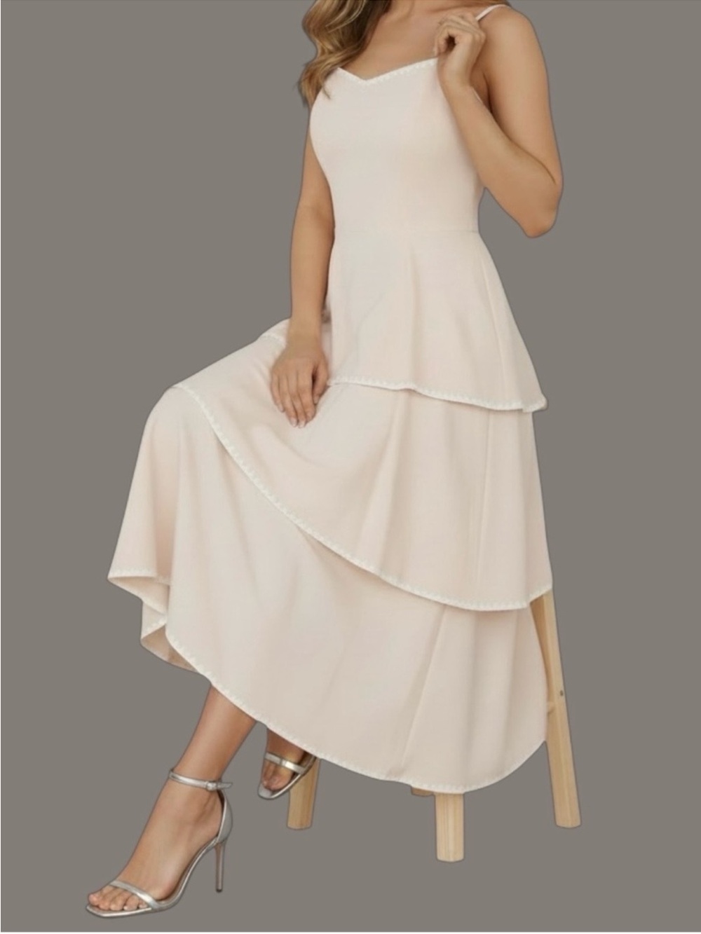 Baltic Born Odette Maxi Dress Cream Tiered Wedding Cottagecore Size: XL Boho